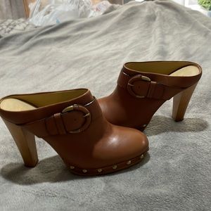 Beautiful leather Coach Mules